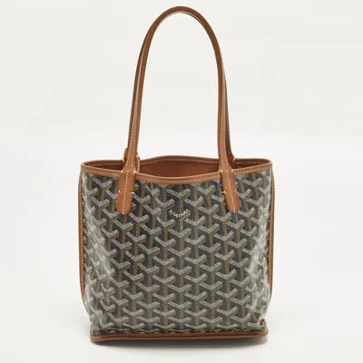 Pre-owned Goyard Ine Coated Canvas Tote In Brown