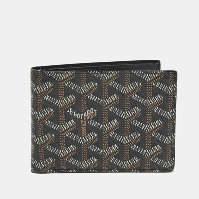 Pre-owned Goyard Ine Coated Canvas Victoire Bifold Wallet In Black