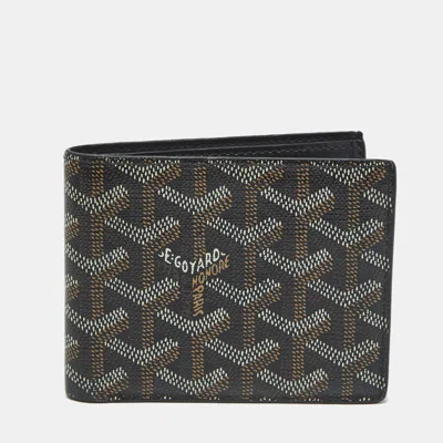 Pre-owned Goyard Ine Coated Canvas Victoire Bifold Wallet In Black