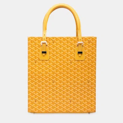 Pre-owned Goyard Ine Comores Tote Gm In Yellow