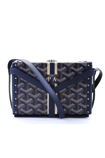 Pre-owned Goyard Ine Minaudière Trunk Crossbody Bag Blue