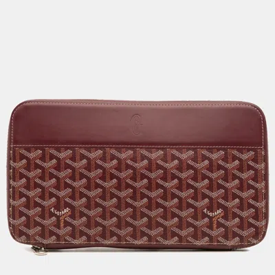 Pre-owned Goyard Ine Opera Travel Wallet In Red