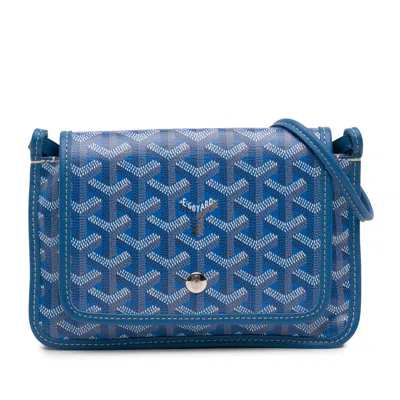 Pre-owned Goyard Ine Plumet Pocket Wallet In Blue