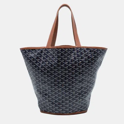 Pre-owned Goyard Ine Reversible Belharra Tote In Blue
