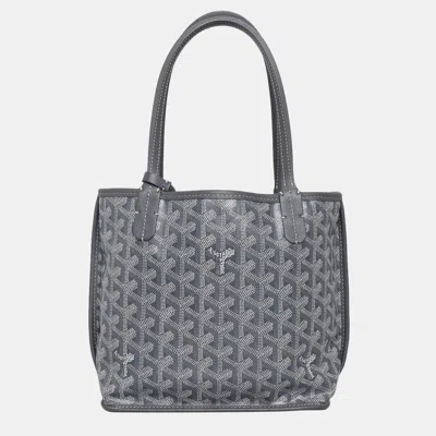 Pre-owned Goyard Ine Reversible Mini Anjou Bag In Gray