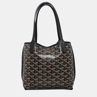 Pre-owned Goyard Ine Reversible Mini Anjou Tote Bag In Black