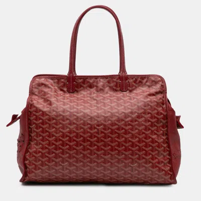 Pre-owned Goyard Ine Sac Hardy Pet Carrier Pm In Red