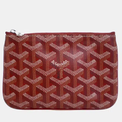 Pre-owned Goyard Ine Senat Red Canvas Pouch