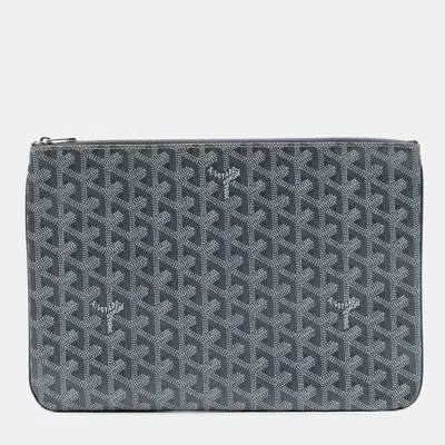 Pre-owned Goyard Ine Senat Women Coated Canvas Bag Mm In Gray