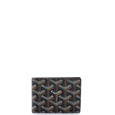 Pre-owned Goyard Insert Victoire Card Case Wallet Coated Canvas In Black