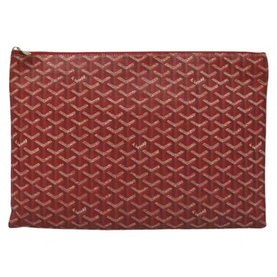 Pre-owned Goyard Jouvence Leather Clutch Bag () In Red