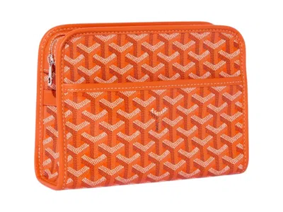 Pre-owned Goyard Jouvence Toiletry Bag Pm In Orange
