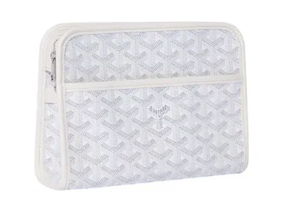 Pre-owned Goyard Jouvence Toiletry Bag Pm In White