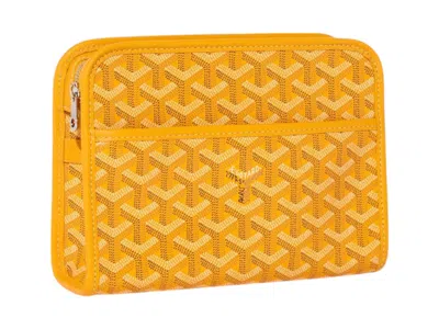 Pre-owned Goyard Jouvence Toiletry Bag Pm In Yellow