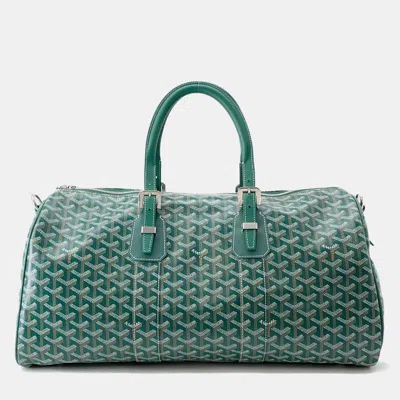 Pre-owned Goyard Jules Travel Bag Green Boston Pvc Leather Size 50