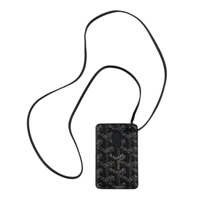 Pre-owned Goyard Lanyard Card Holder In Black