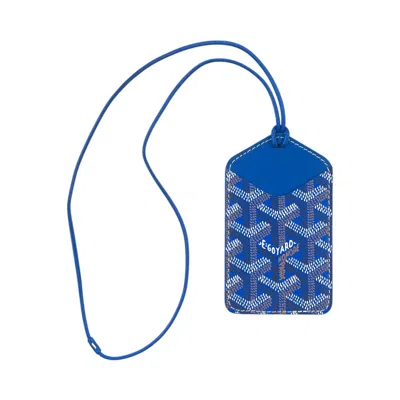 Pre-owned Goyard Lanyard Card Holder In Blue