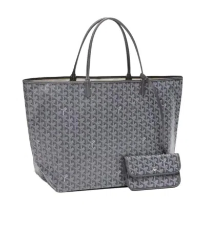 Goyard Large Printed Handbag In Gray