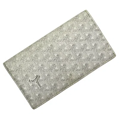 Pre-owned Goyard Leather Long Wallet (bi-fold) () In White