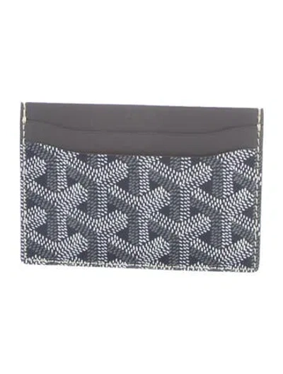 Pre-owned Goyard Leather Printed Card Holder In Gray