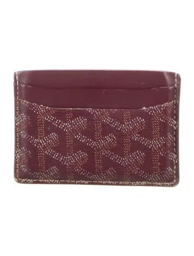 Pre-owned Goyard Leather Printed Card Holder In Purple