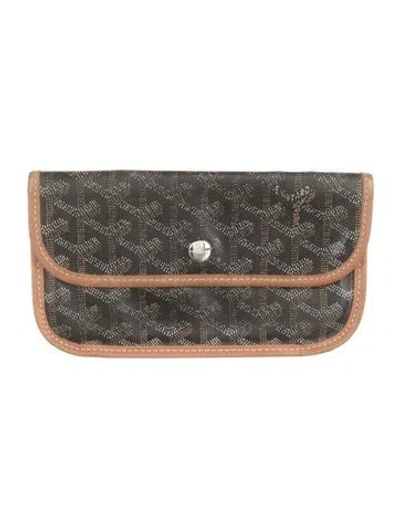 Pre-owned Goyard Leather Printed Wallet In Black