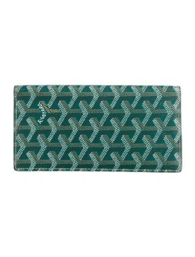 Pre-owned Goyard Leather Printed Wallet In Green