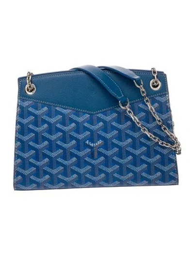 Pre-owned Goyard Leather Sac Rouette Mini In Blue