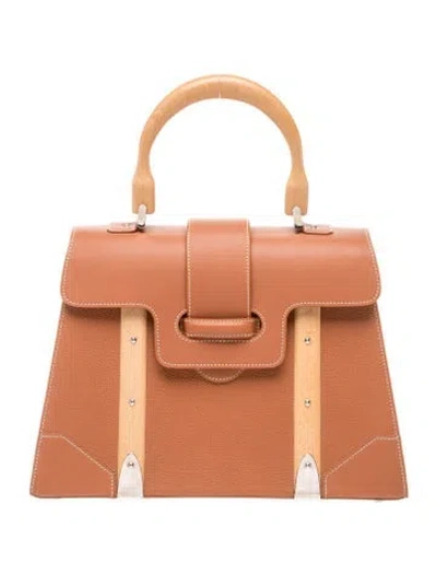 Pre-owned Goyard Leather Saigon Mm In Brown