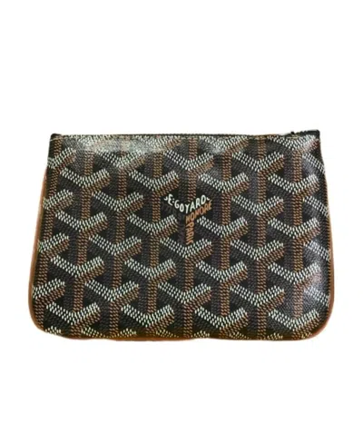 Pre-owned Goyard Logo Details Clutch In Black