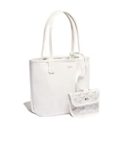 Pre-owned Goyard Logo Details Handbag In White