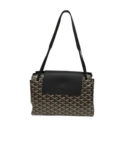 Pre-owned Goyard Logo Details Shoulder Bag In Black