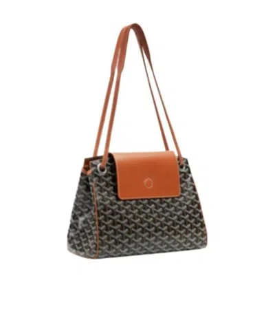 Goyard Logo Details Shoulder Bag In Black