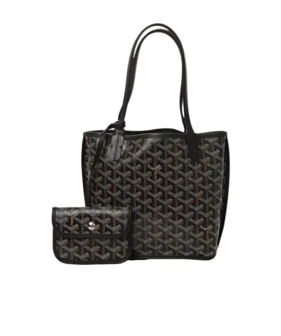 Pre-owned Goyard Logo Handbag In Black