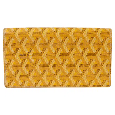 Pre-owned Goyard Long Wallet In Yellow