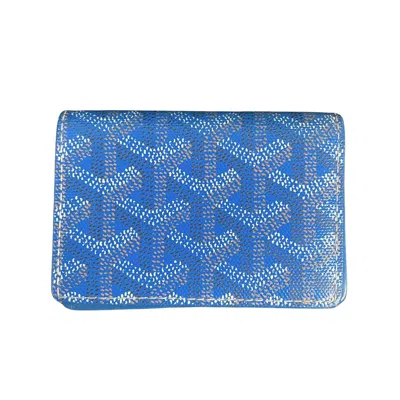 Pre-owned Goyard Malesherbes Card Holder Wallet In Blue