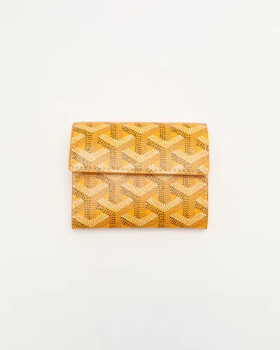 Pre-owned Goyard Marigny Wallet Card Holder In Yellow