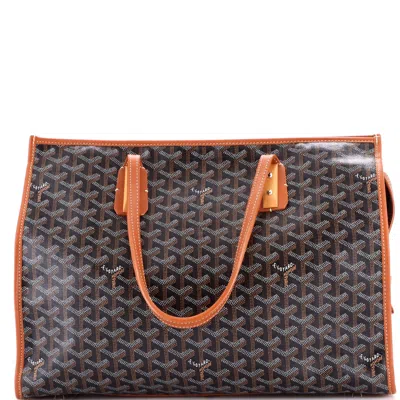 Pre-owned Goyard Marquises Bag Coated Canvas In Brown