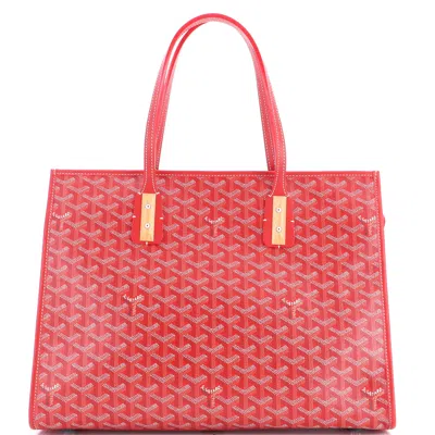 Pre-owned Goyard Marquises Bag Coated Canvas In Red