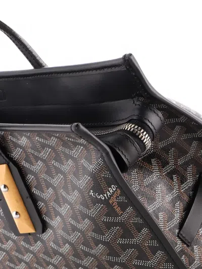 Pre-owned Goyard Marquises Bag Coated Canvas Tote Bag In Black