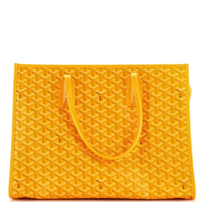 Pre-owned Goyard Marquises Bag Coated Canvas In Yellow