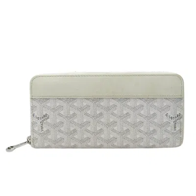 Pre-owned Goyard Matignon Canvas Wallet () In White