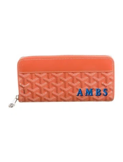 Pre-owned Goyard Matignon Gm Ine Continental Wallet In Orange