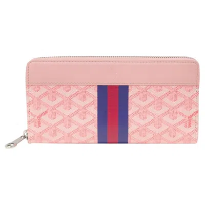 Pre-owned Goyard Matignon Zip Long Wallet Sakura Pink Multi Pocket Card Holder Clutch File