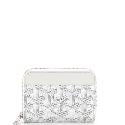 Goyard Matignon Zip Wallet Coated Canvas With Leather Pm In White