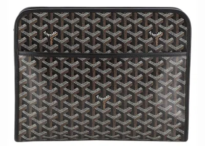 Pre-owned Goyard Men's  Jouvence Toiletry Pouch Ine Gm In Black