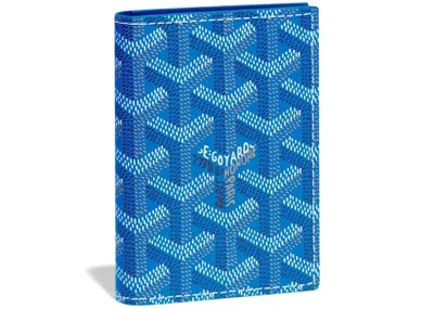 Pre-owned Goyard Men's  Saint Marc Card Holder In Sky Blue