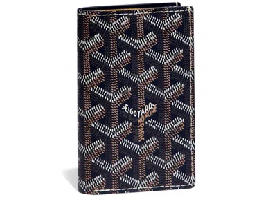 Pre-owned Goyard Men's  Saint Pierre Card Holder In Navy Blue