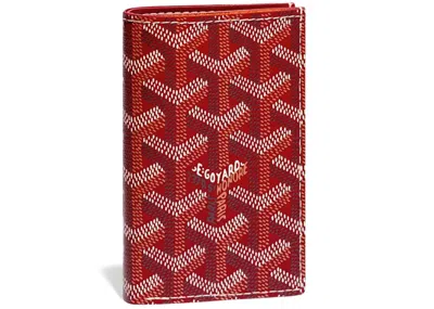 Pre-owned Goyard Men's  Saint Pierre Card Holder In Red