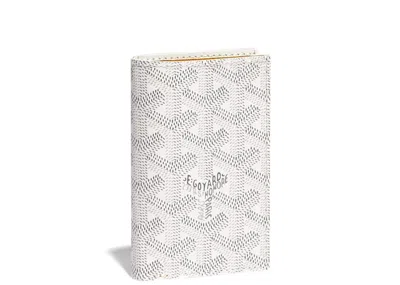 Pre-owned Goyard Men's  Saint Pierre Card Holder In White